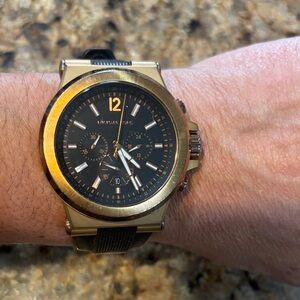 Michael Kors Black and Gold Chronograph Watch